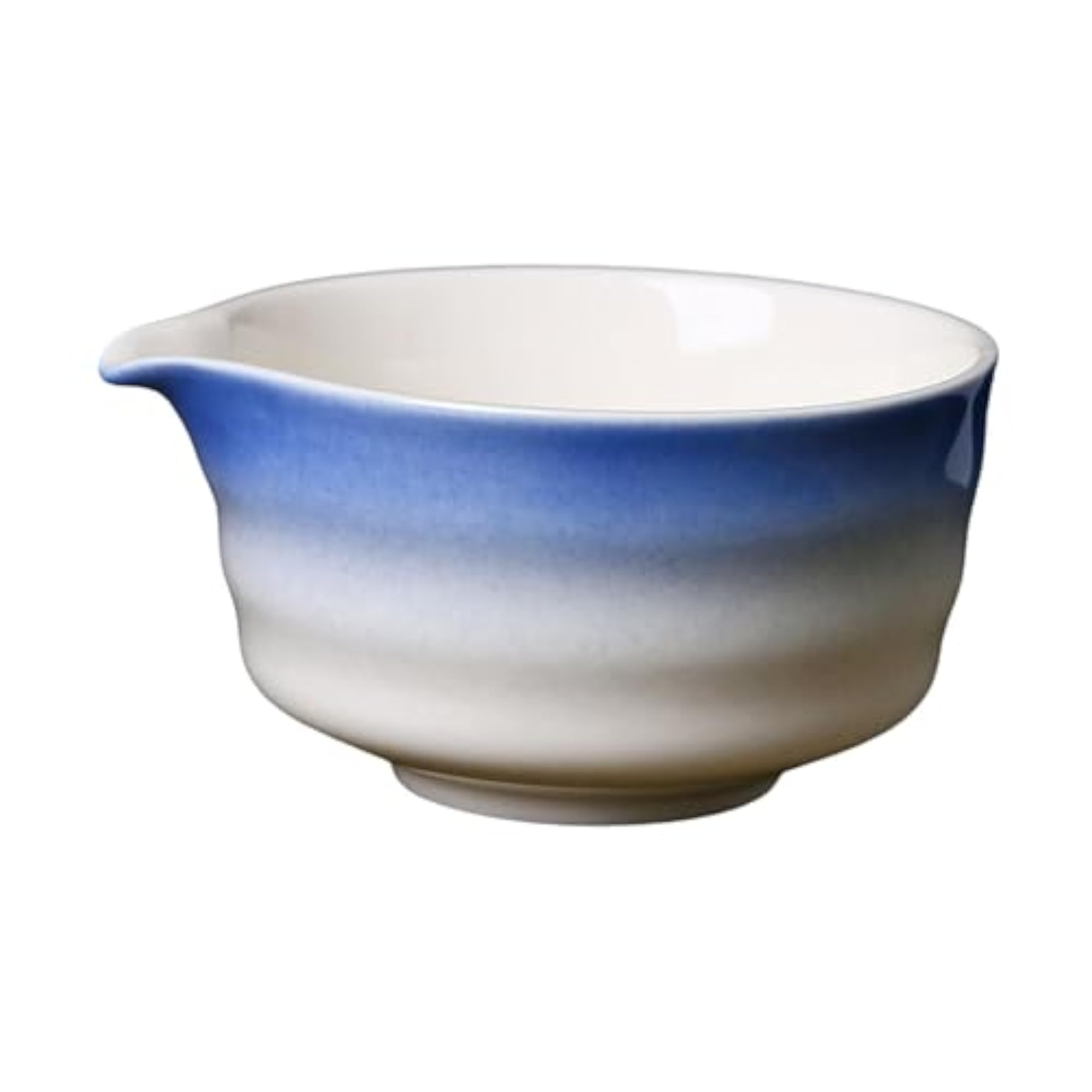 Ceramic Matcha Bowl with Spout 450ml Handcrafted for Friends Tea Lovers Gift Blue